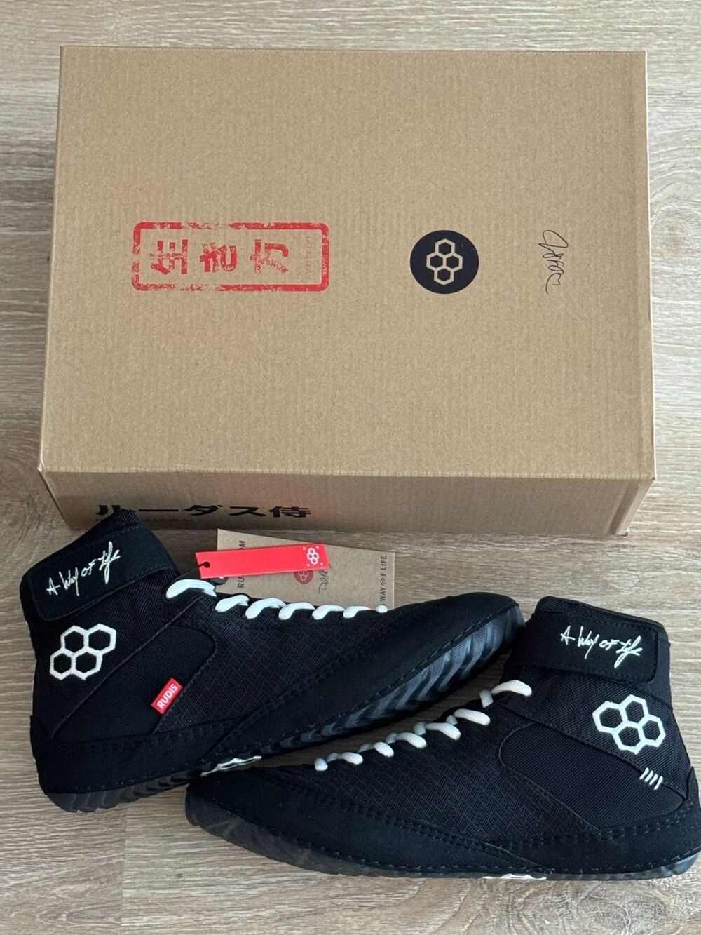 RUDIS Samurai Speed A Way of Life Wrestling Shoes Black Men's Size 10.5 New